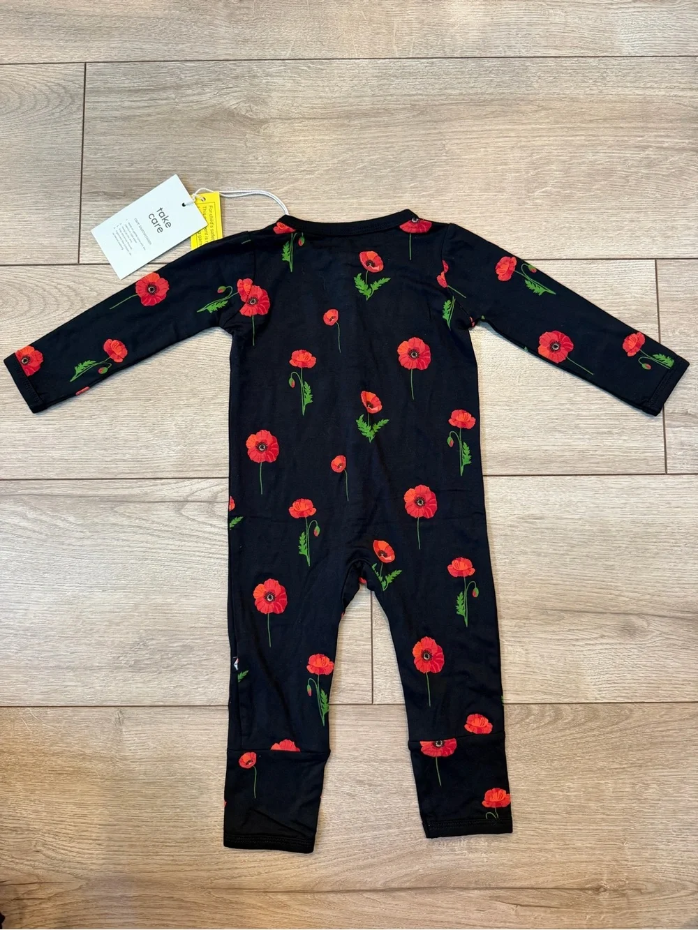 NWT Kyte BABY Midnight Poppy-Print Footless One-Piece